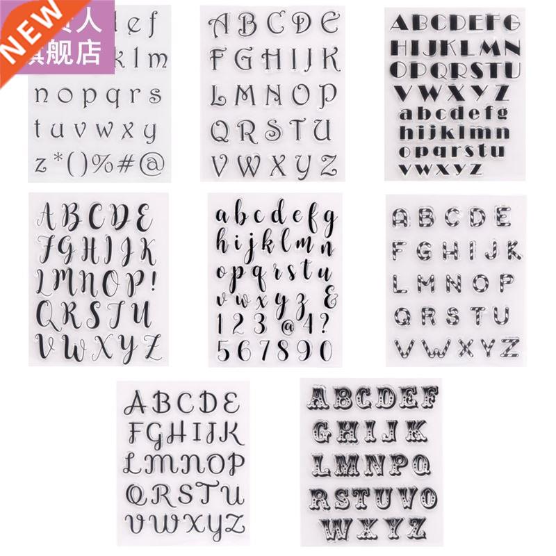 1/8pcs Alphabet Letter Number Silicone Clear Seal Stamp