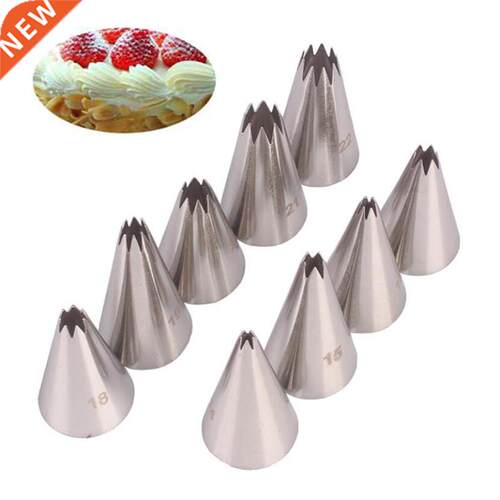 9Pcs/Set Open Star Cream Piping Nozzles Cake Decorating Set