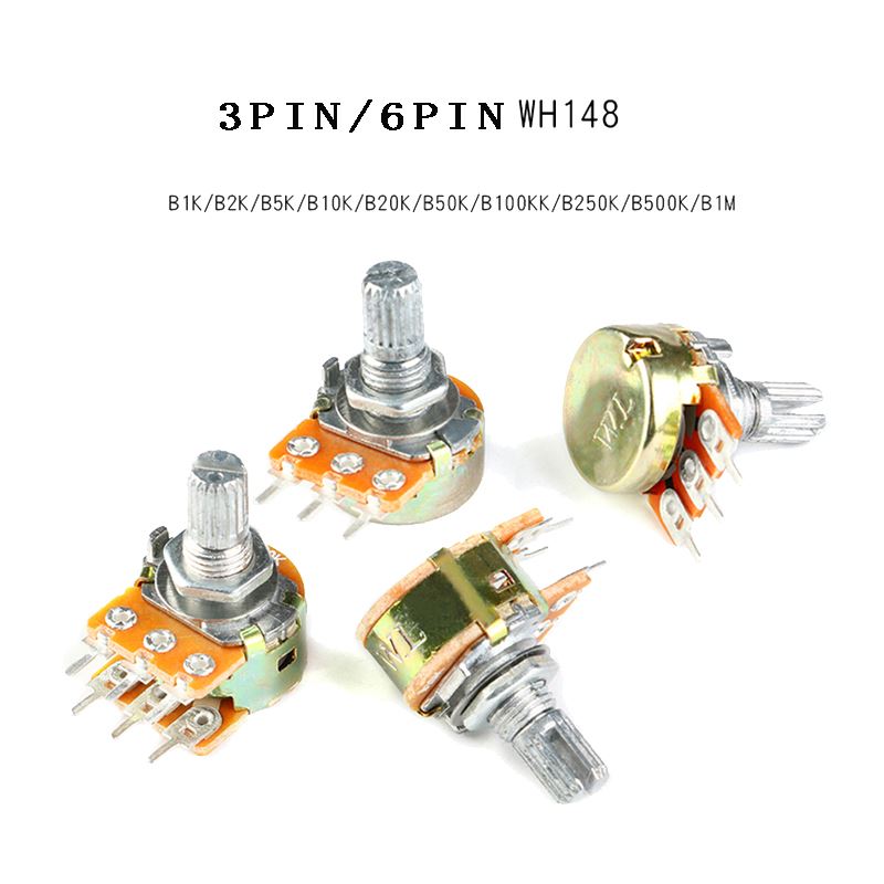 5PCS WH148 Potentiometer 3Pin 6pin B1K B2K B5K B10K B20K B50