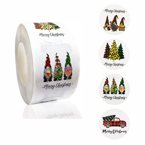 500Pcs Merry Christmas Gnome Doll Stickers DIY Gifts Envelop