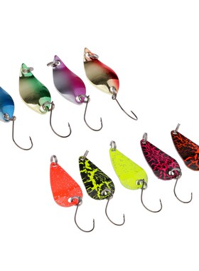 9 Pieces 3cm Metal Spoon Fishing Lures Hard Baits Sequins
