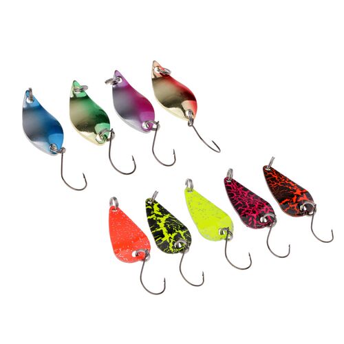 9 Pieces 3cm Metal Spoon Fishing Lures Hard Baits Sequins