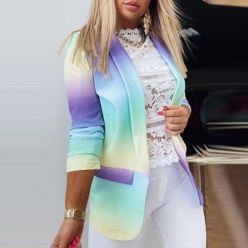 Colorful Blazers Spring Autumn Casual Long Sleeve Coat Butte