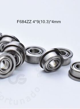 Flange 10pcs F684ZZ 4*9(10.3)*4(mm) Free shipping chrome st