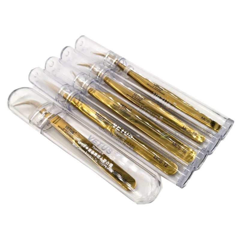 Pack of 5pcs Golden Vetus MCS Series Makeups Tweezers for Be