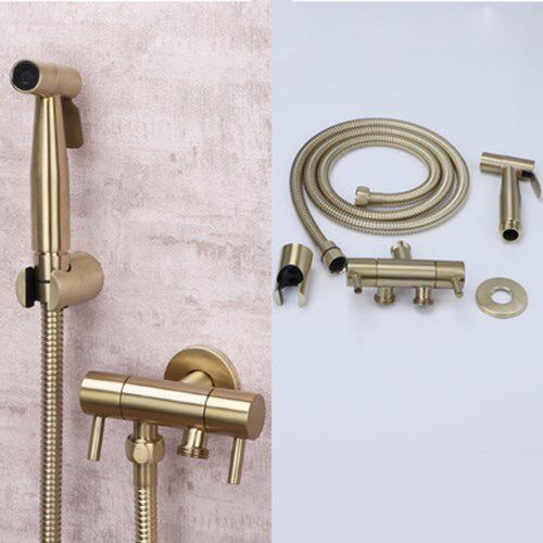 Brush Gold Bidet Bathroom Hand Shower Bidet Toilet Sprayer H