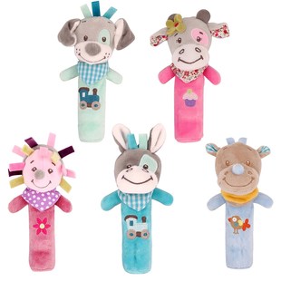 Infant Baby Rattles Cartoon Animal Hand Bells Soft Plush BB