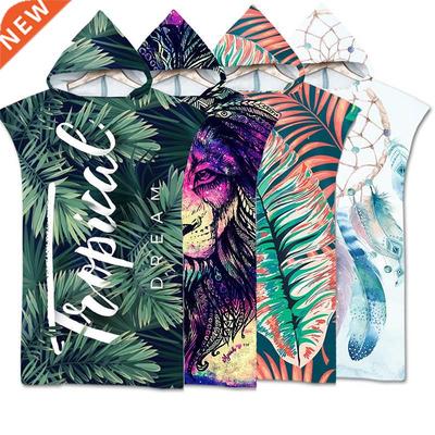 Microfiber Fabric Printed Hooded Beach Towel For Adults Quic