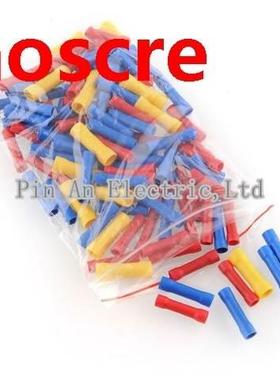 3Color 100Pcs Assortment Wire Butt Cable Insulated Electrica
