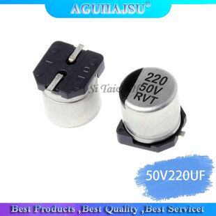 10PCS Electrolytic capacitor 50V220UF 10*10.5mm SMD aluminum