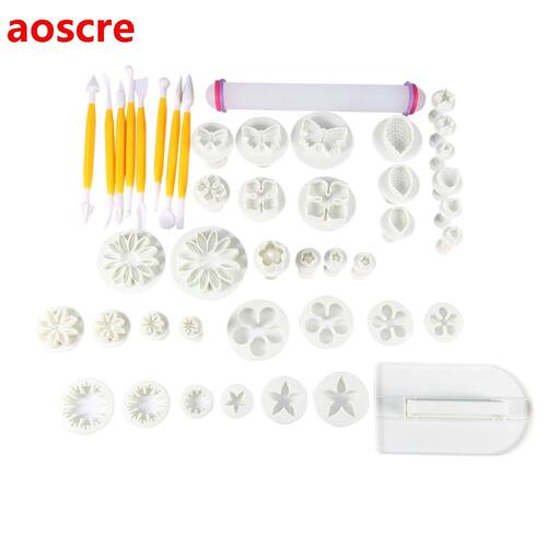46 PCS Flower Fondant Cake Sugar Craft Decorating Tools Kit