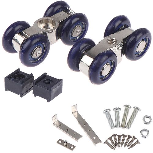 1Set Blue Light Sliding Door Roller Home Room Wood Door Hang