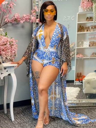 2021 Best Quality Famous Brand 3 pcs Women Set Leopard X-lon