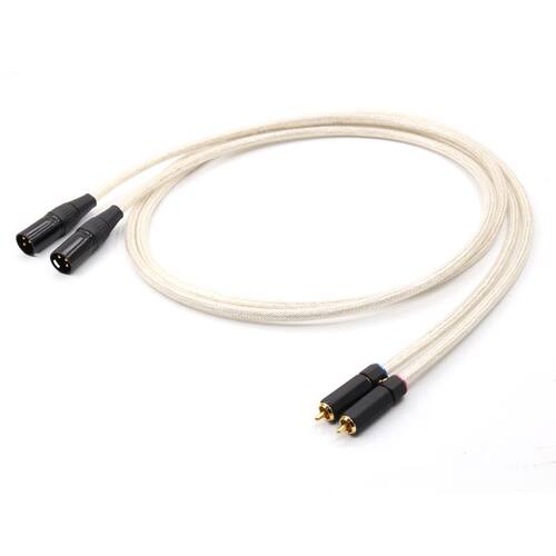 Pair QED Silver-Platedr OFC Pure Copper RCA Male to XLR Male