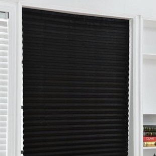 Self-Adhesive Pleated Blinds Half Blackout Windows Curtains