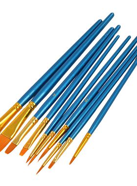 Hot!10Pcs Artists Paint Brush Set Acrylic Watercolor Round P
