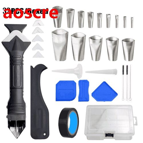 32Pcs Metal Scraper Caulking Finisher Silicone Sealant Nozzl