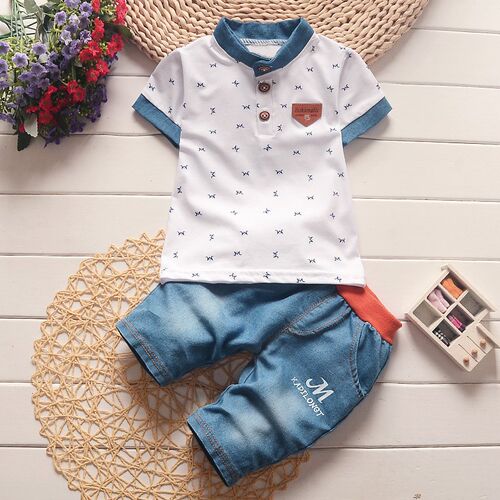 Boys Clothes Sets 2021 Summer Kid T-shirt+shorts 2pc Baby To