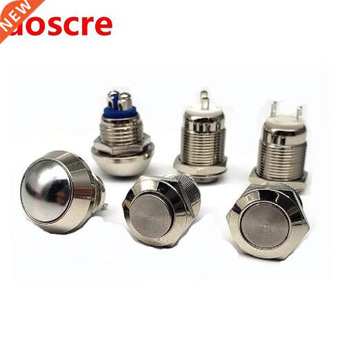 1 PCS 12mm reset metal push button switch IP65 waterproof wi