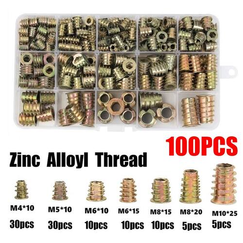 Threaded Inserts Nuts Set M4/M5/M6/M8/M10 Threaded Insert Nu