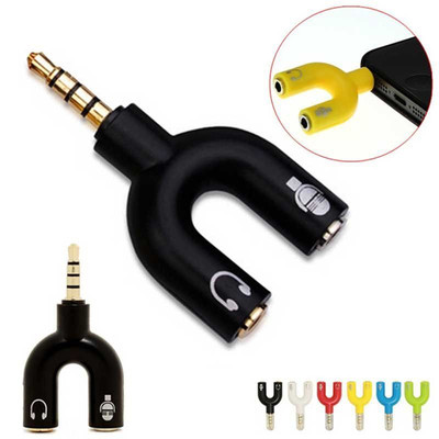 3.5mm Stereo Splitter Audio To Mic & Headset Jack Plug A