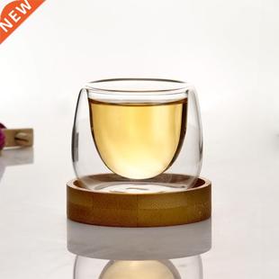 6 Pcs Bodum Double Wall s Design Shot Teacups With Bamboo Sa