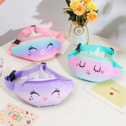 Colorful Girls Unicorn Waist Pack Female Fanny Pack Crossbod