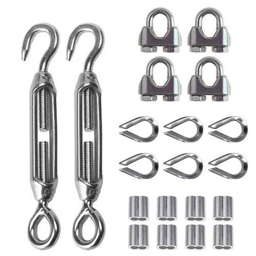 20Pcs Heavy Duty Wire Rope Tension Kits Turnbuckle 1/8 Inch