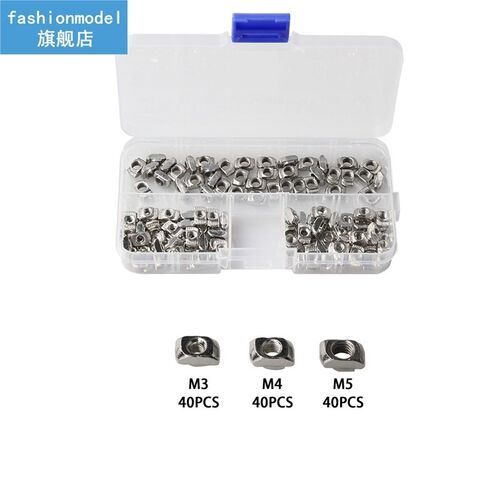 120Pcs M3 M4 M5 Nickel Plated T nut Hammer Head Fasten Nut f