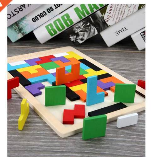 Wooden Tetris Variety Block Intelligence Building Wooden Jig