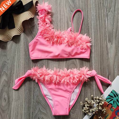 Flower Girl Swimsuit Kids Two Piece Children's Swimwear
