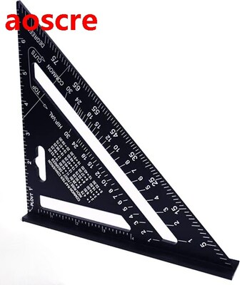 7'' Aluminum Alloy Triangle Ruler Angle Protractor Miter Spe