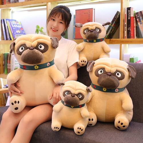 Simulation Dog Plush Pug Toys Soft Lifelike Stuffed Animals