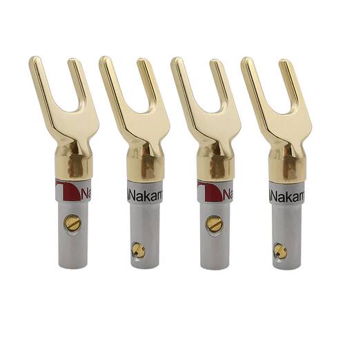 Gold Plated Speaker Plugs Y/U- type Banana Plug Cable Wire C