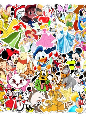 Disney Anime Sticker Stitch Mickey Mouse Snow White Luggage