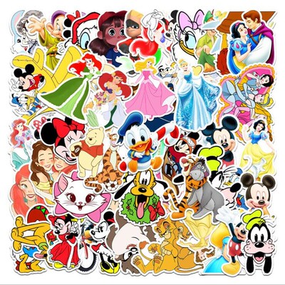 Disney Anime Sticker Stitch Mickey Mouse Snow White Luggage