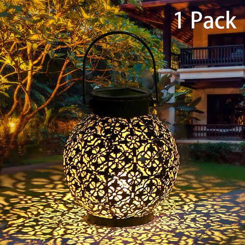 Outdoor Solar Lantern Light Hollowed-out Design Decorative M