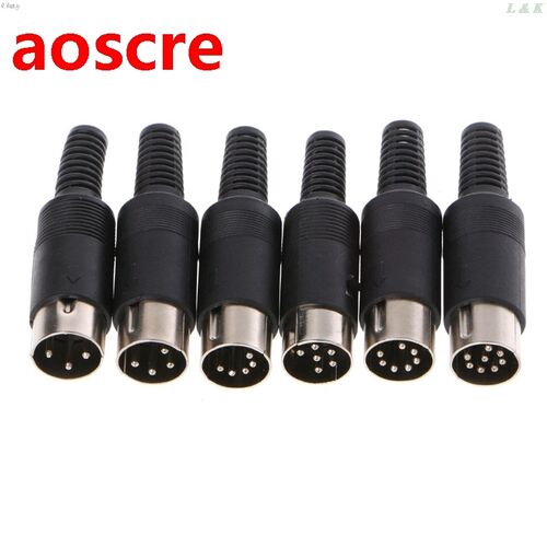 1Pc Male DIN Plug Socket Connector 3/4/5/6/7/8 PIN Chassis C