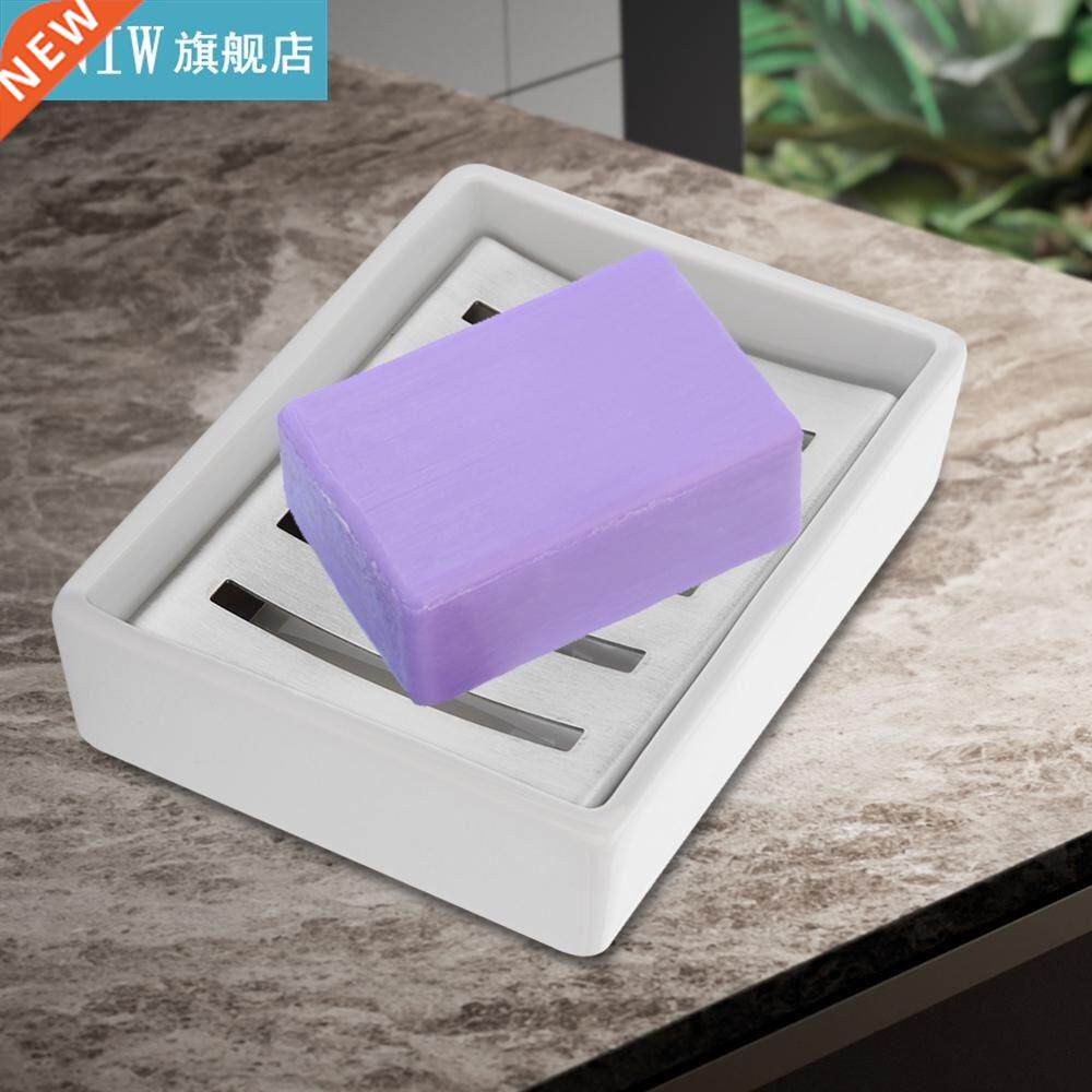 Bathroom Kitchen Stainless Steel Soap Case Holder Ceramic St图片