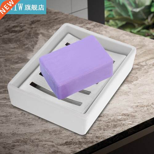 Bathroom Kitchen Stainless Steel Soap Case Holder Ceramic St