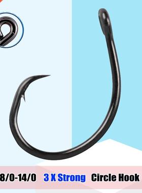 25/50/100PCS 8210 Series Circle In-Line Hook High Carbon Ste