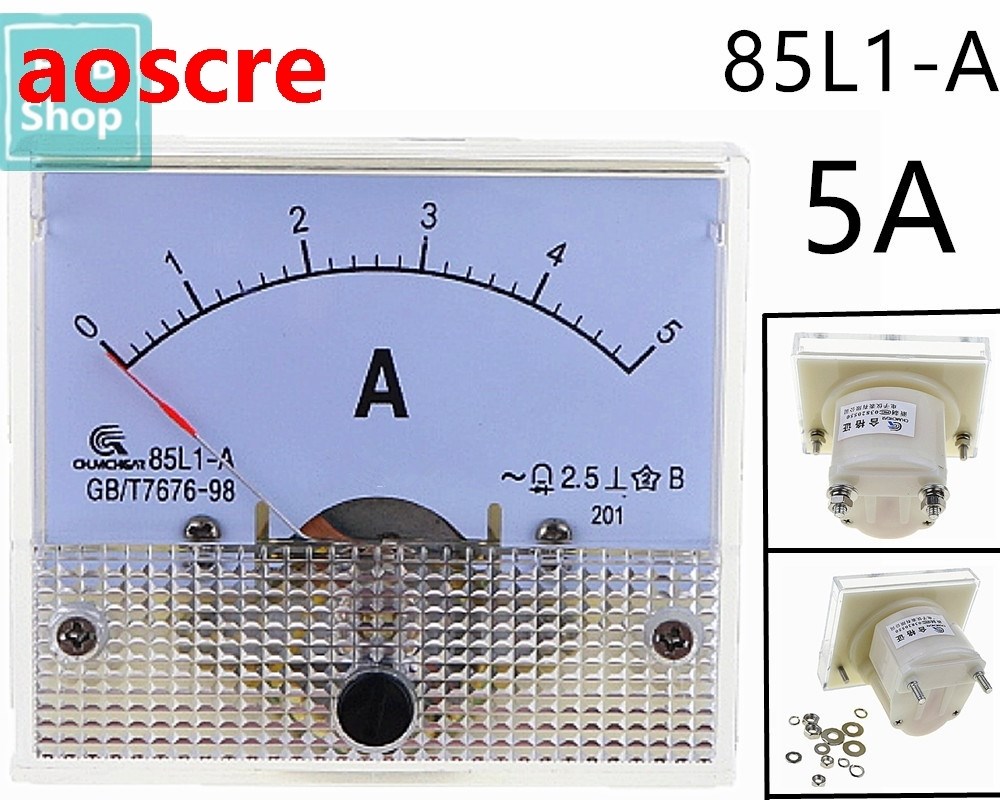 85L1 5A AC Panel Meter Analog Panel Ammeter Dial Current Gau