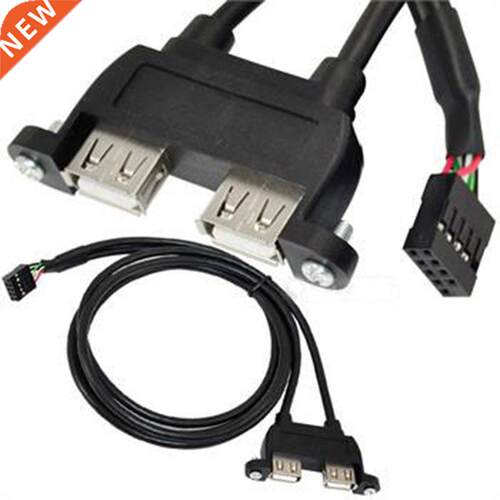 25cm Dual USB 2.0 A female panel mount - 10P 0.1