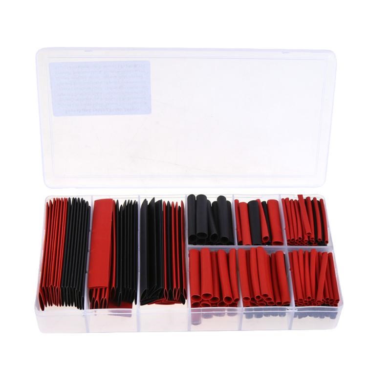 280PCS/16Sizes Black/Red Heat Shrink Shrinking Tubing Tube W