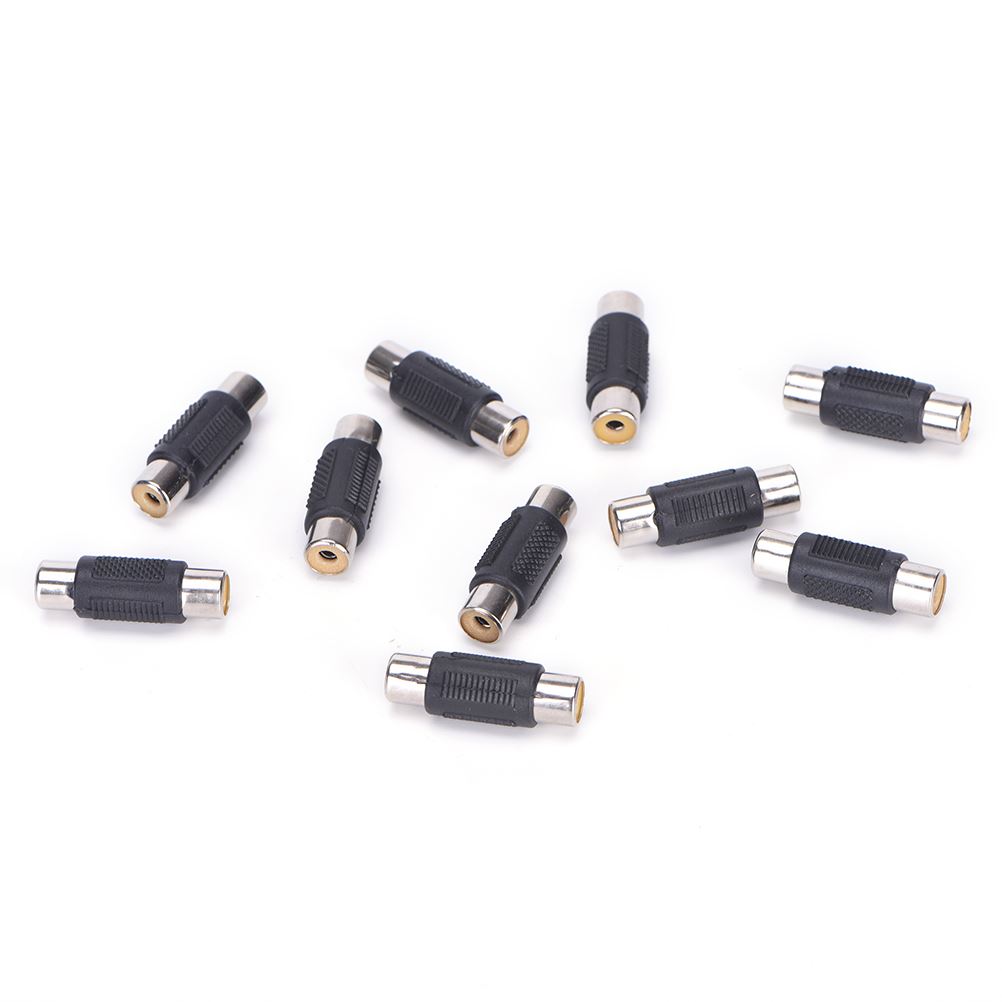 10Pcs RCA Female to Female Coupler Plug Audio Video AV Cable
