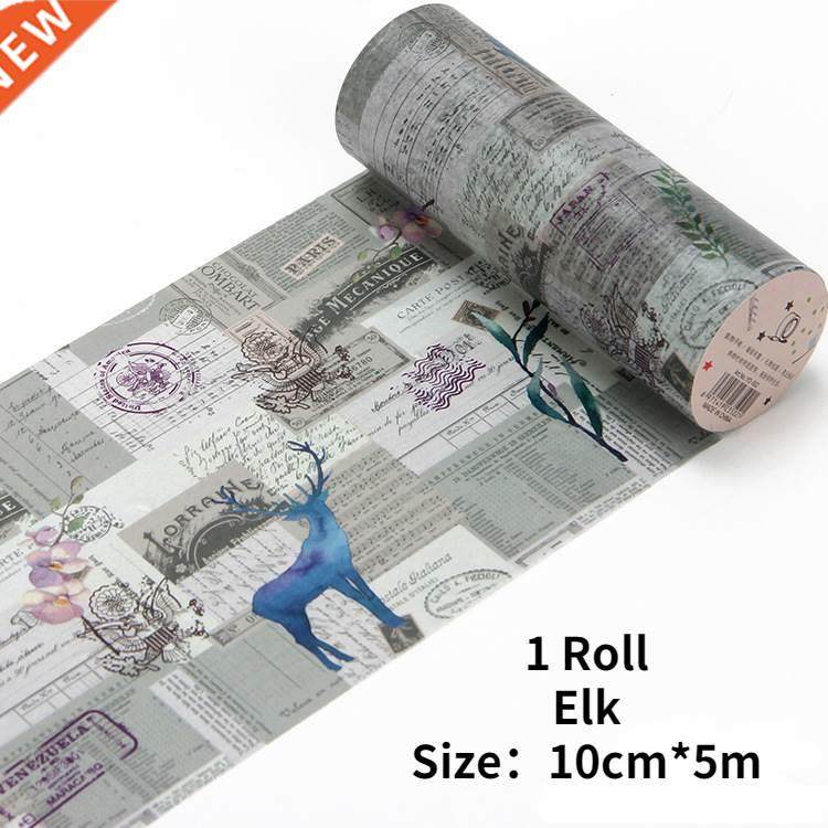 2021 new washi tape retro poster stamp scrapbook paper stick