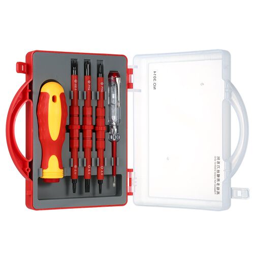5pcs 500V Insulated Screwdrivers Set with Magnetic Slotted P