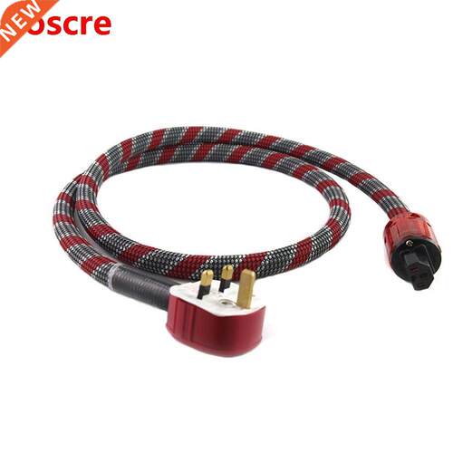 5N OCC single copper Silver Plated UK Mains Power Cord Cable