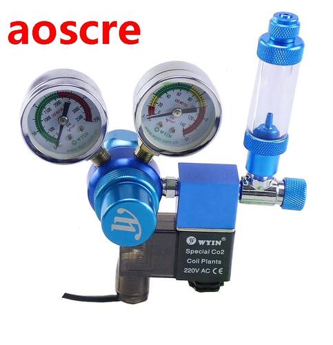 Aquarium CO2 Regulator with Check Valve Bubble Counter magne