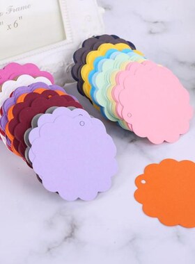 200pcs Wavy Circle Kraft Paper Blank Gift Tags Hang Label Pr